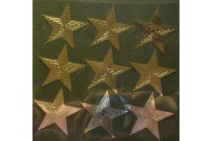 54 Buegelpailletten  Stern in Stern spiegel silber